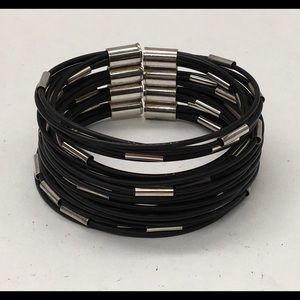M Beatty Sterling & rubber/plastic tube wrap bracelet with Sterling Bracelet